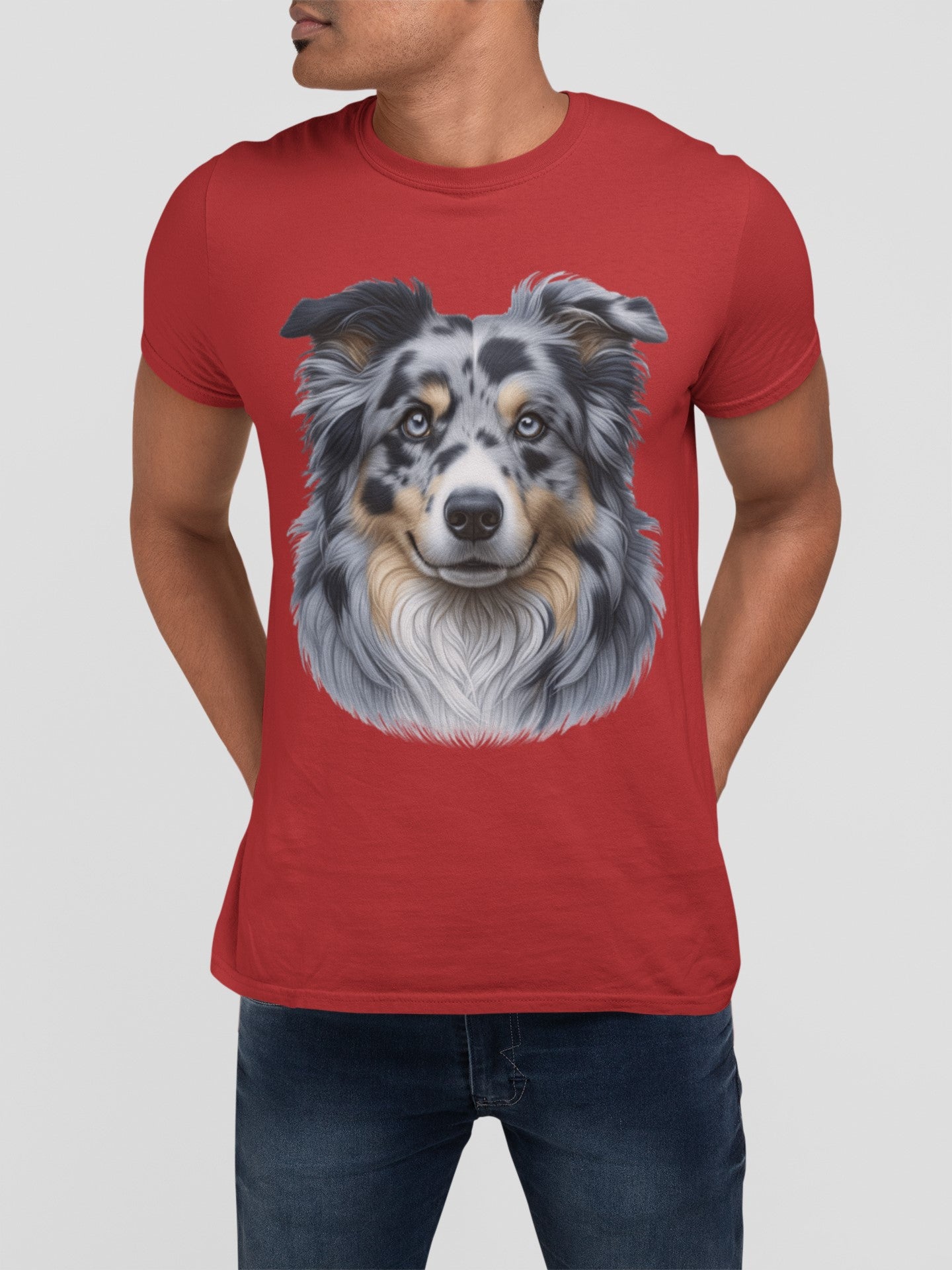 Australian Shepherd Blue Merle Realistic Graphic Tee