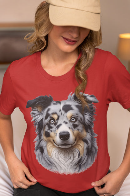 Australian Shepherd Blue Merle Realistic Graphic Tee