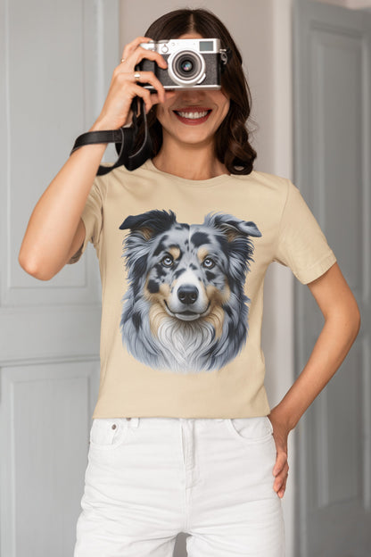 Australian Shepherd Blue Merle Realistic Graphic Tee