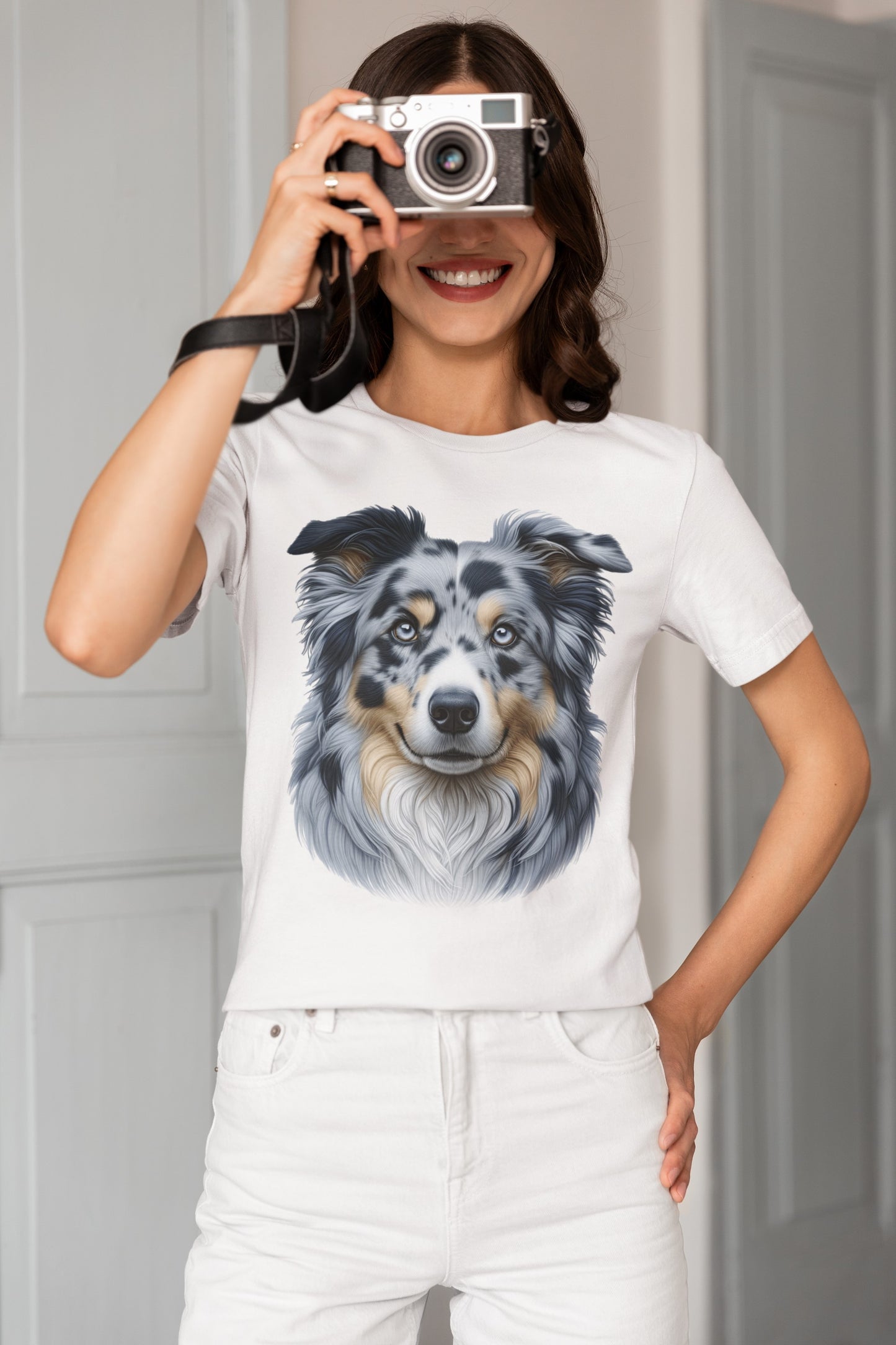 Australian Shepherd Blue Merle Realistic Graphic Tee