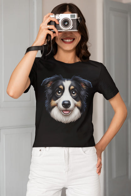 Australian Shepherd Black Tri Cartoon Graphic Tee