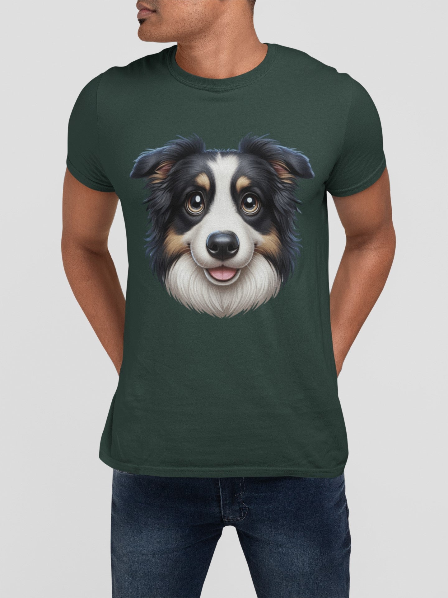 Australian Shepherd Black Tri Cartoon Graphic Tee