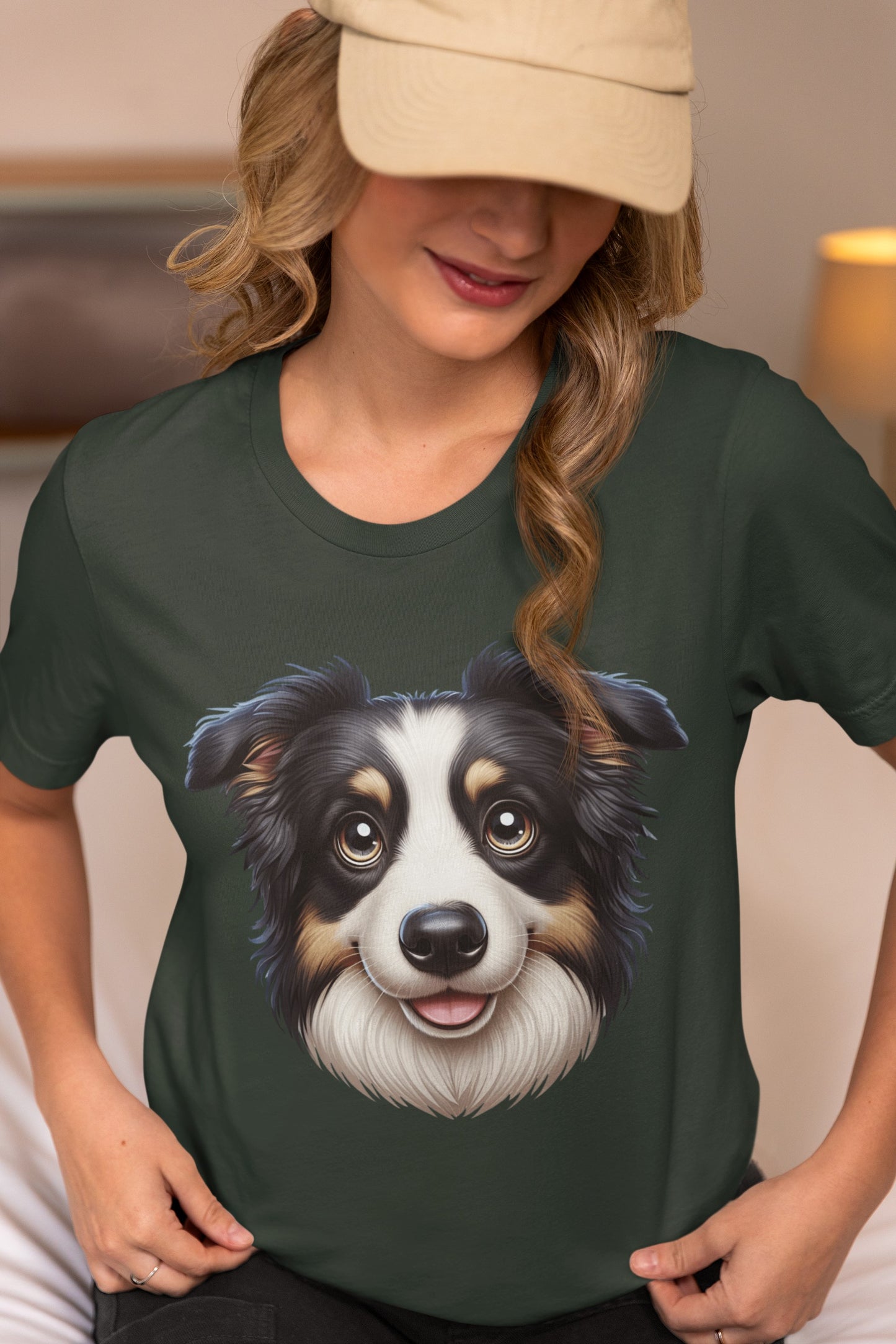 Australian Shepherd Black Tri Cartoon Graphic Tee