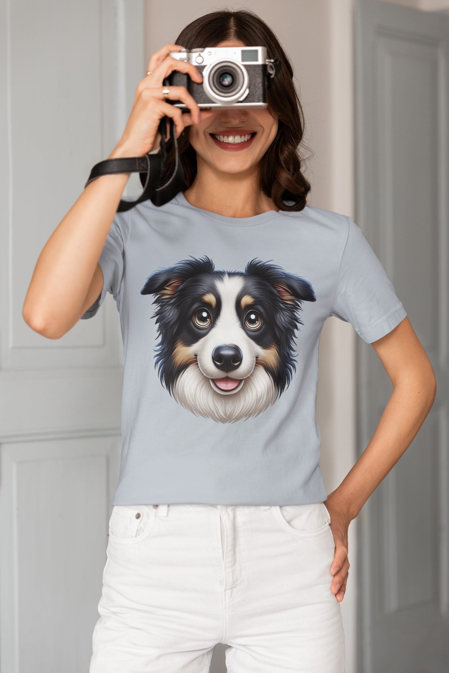 Australian Shepherd Black Tri Cartoon Graphic Tee