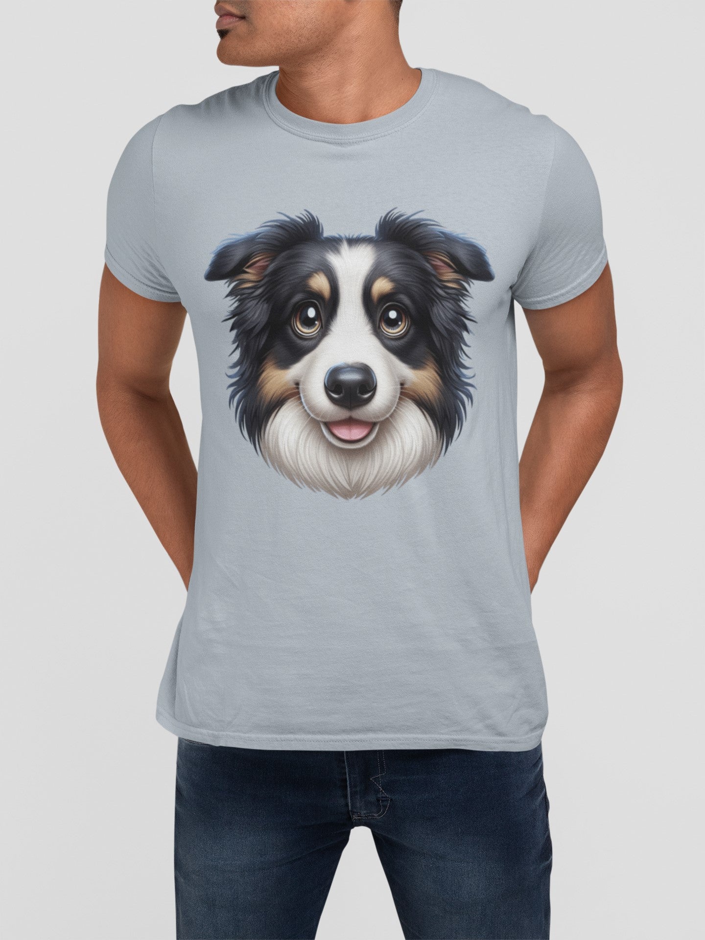 Australian Shepherd Black Tri Cartoon Graphic Tee