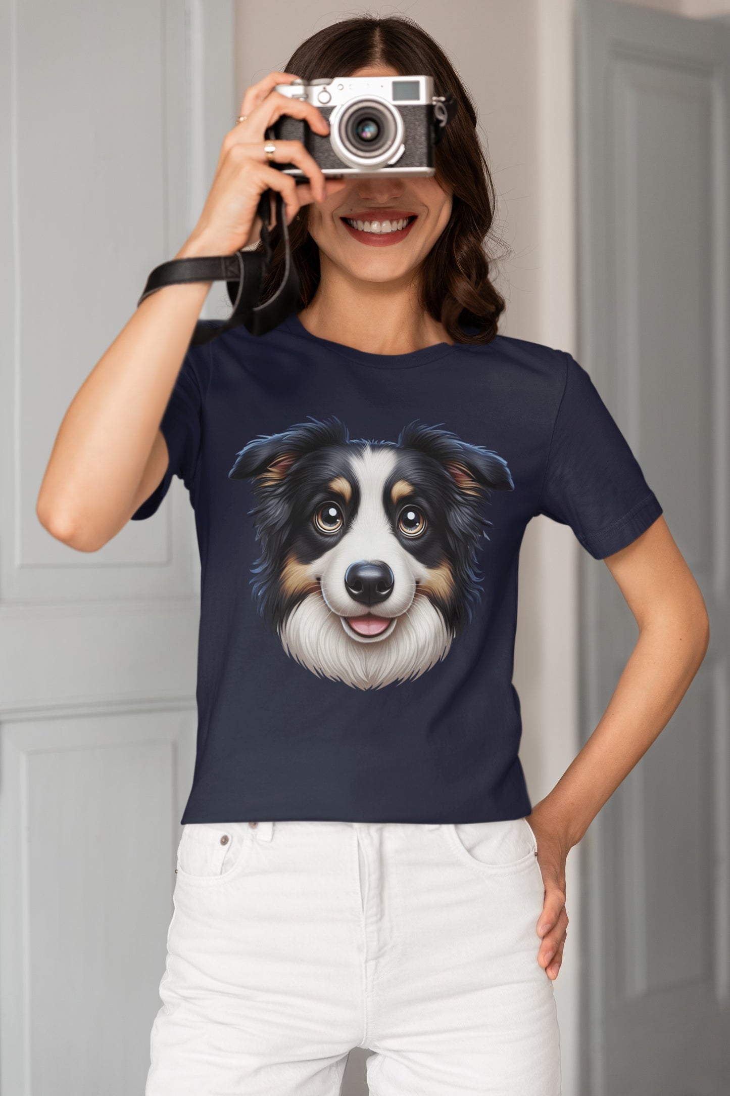 Australian Shepherd Black Tri Cartoon Graphic Tee