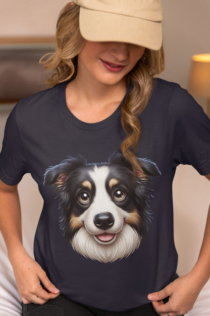 Australian Shepherd Black Tri Cartoon Graphic Tee