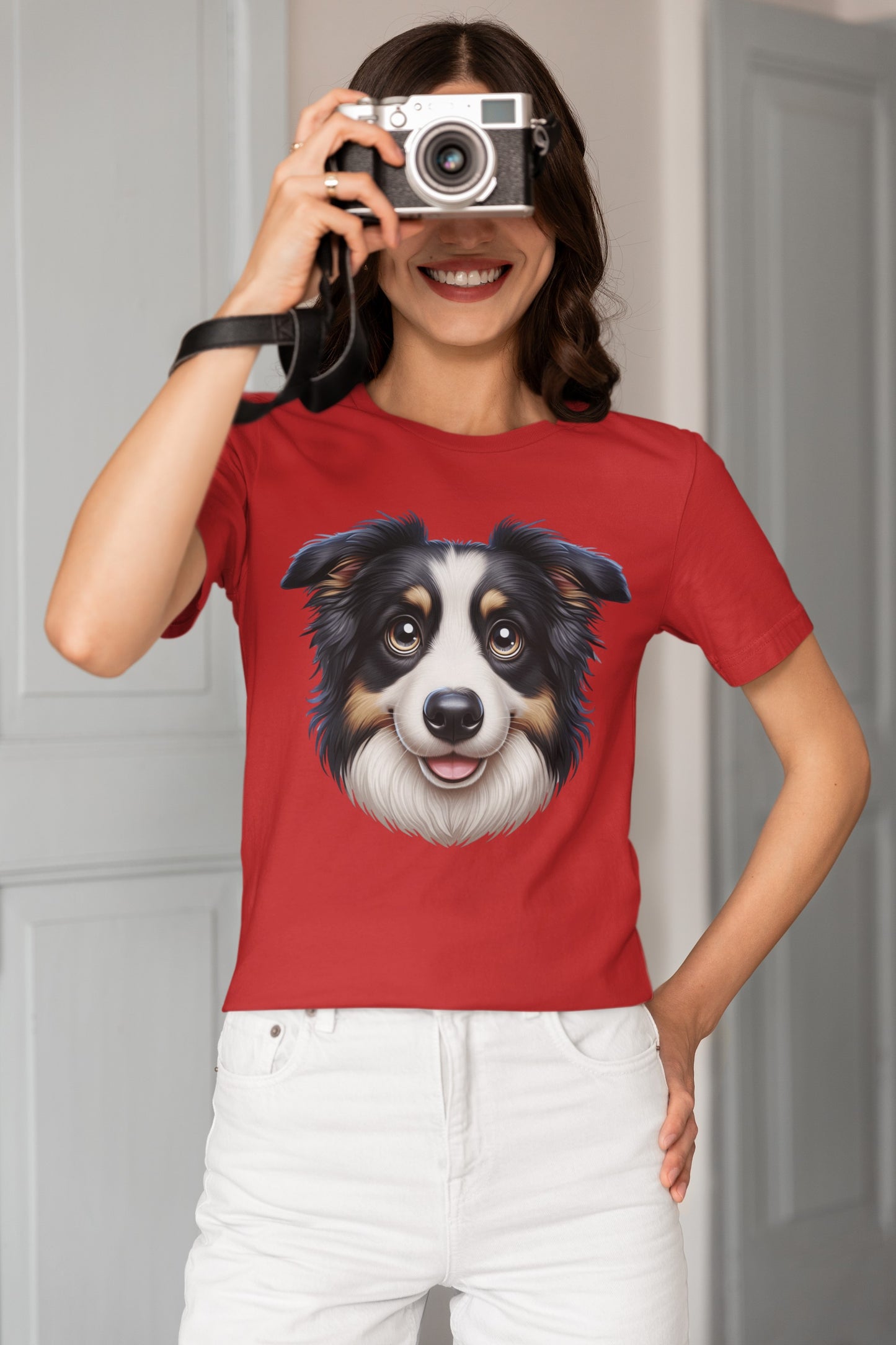 Australian Shepherd Black Tri Cartoon Graphic Tee