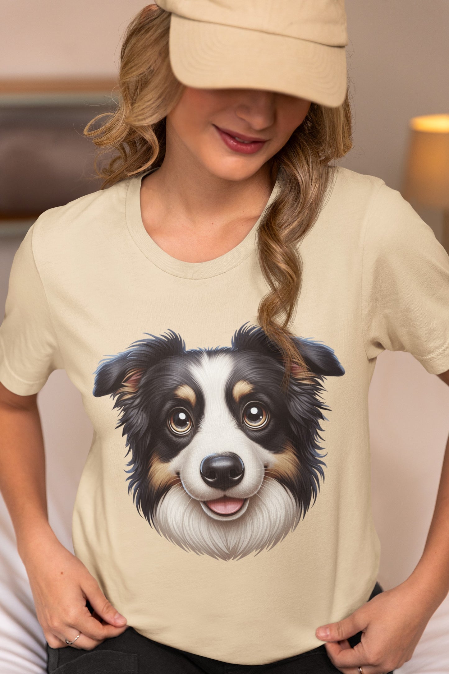 Australian Shepherd Black Tri Cartoon Graphic Tee