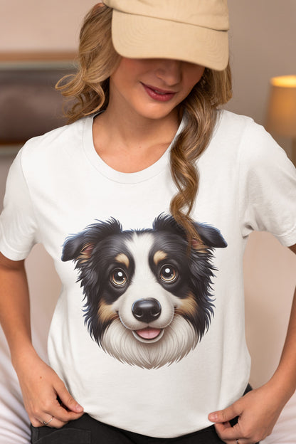 Australian Shepherd Black Tri Cartoon Graphic Tee