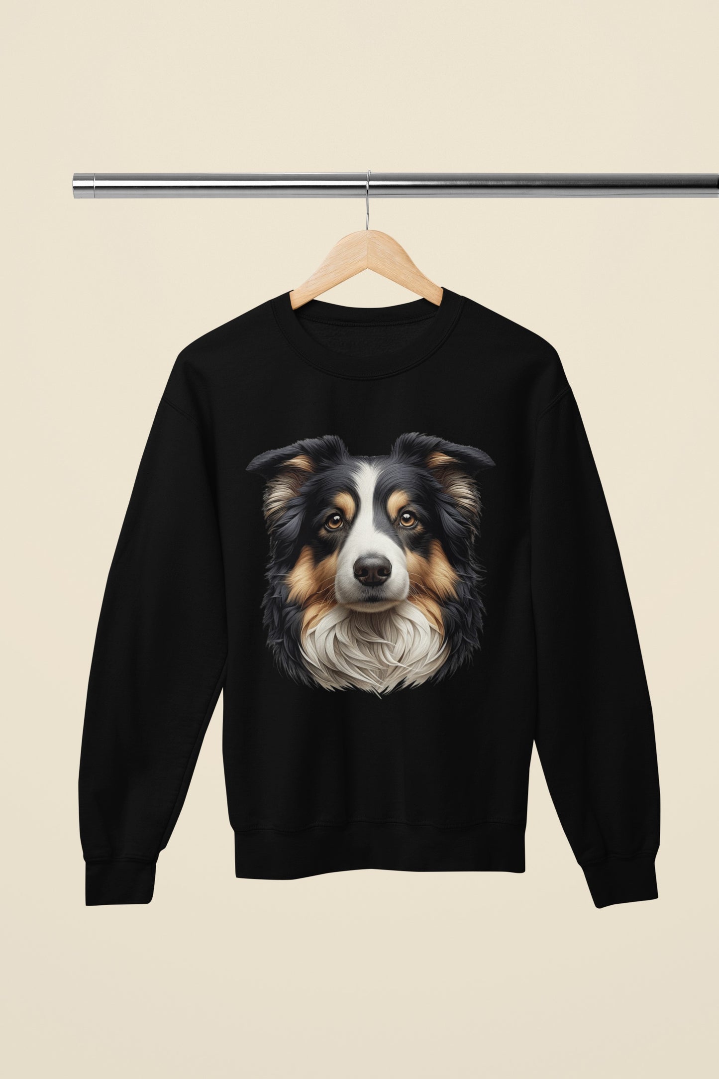 Australian Shepherd Black Tri Realistic Design Crewneck Sweatshirt