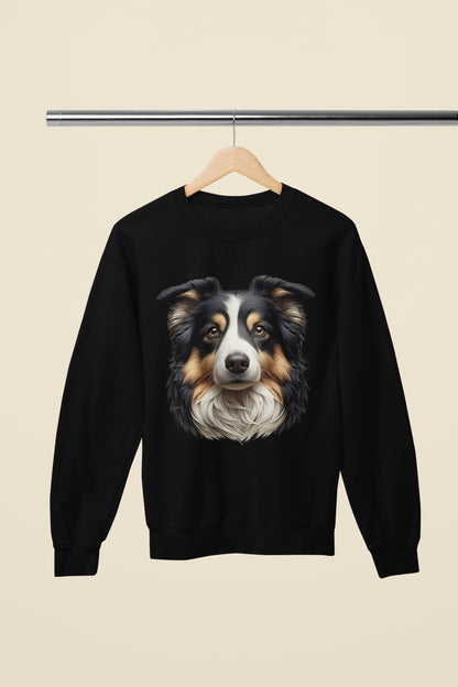 Australian Shepherd Black Tri Realistic Design Crewneck Sweatshirt