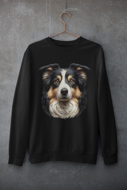 Australian Shepherd Black Tri Realistic Design Crewneck Sweatshirt