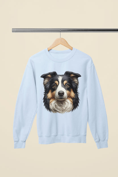 Australian Shepherd Black Tri Realistic Design Crewneck Sweatshirt