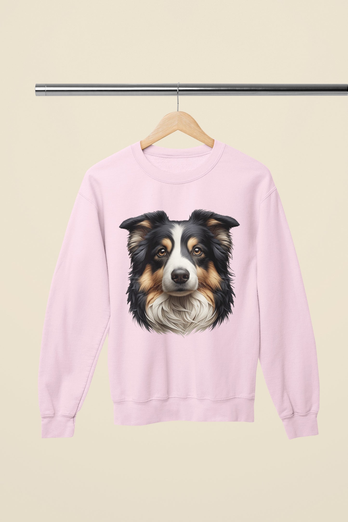 Australian Shepherd Black Tri Realistic Design Crewneck Sweatshirt