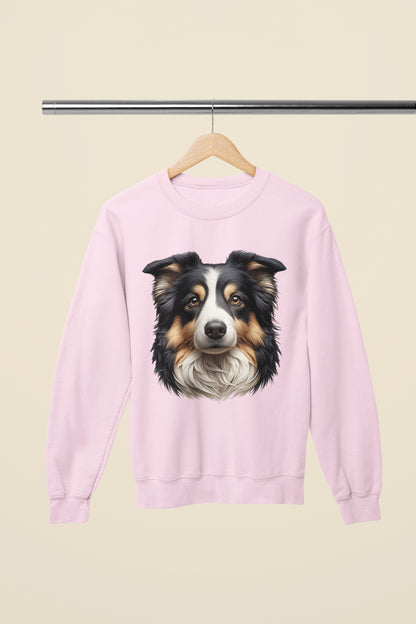 Australian Shepherd Black Tri Realistic Design Crewneck Sweatshirt