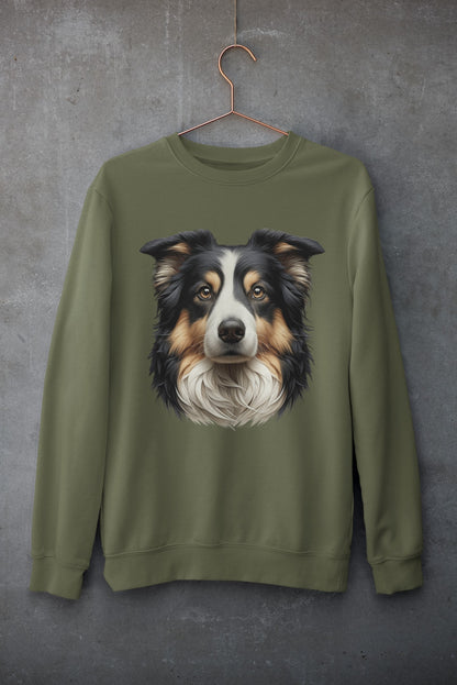 Australian Shepherd Black Tri Realistic Design Crewneck Sweatshirt