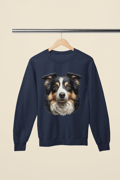 Australian Shepherd Black Tri Realistic Design Crewneck Sweatshirt