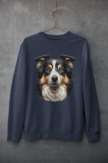 Australian Shepherd Black Tri Realistic Design Crewneck Sweatshirt