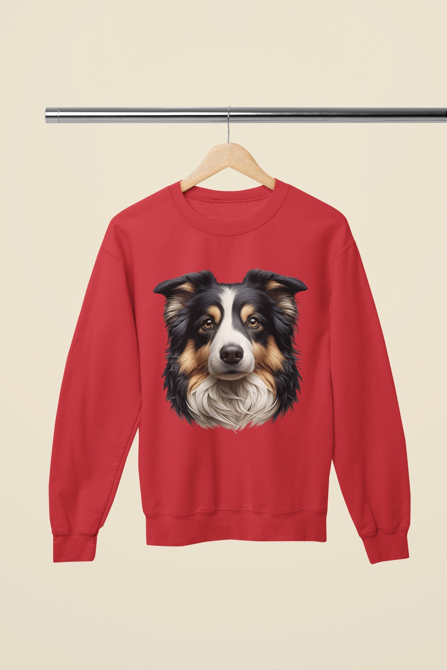 Australian Shepherd Black Tri Realistic Design Crewneck Sweatshirt