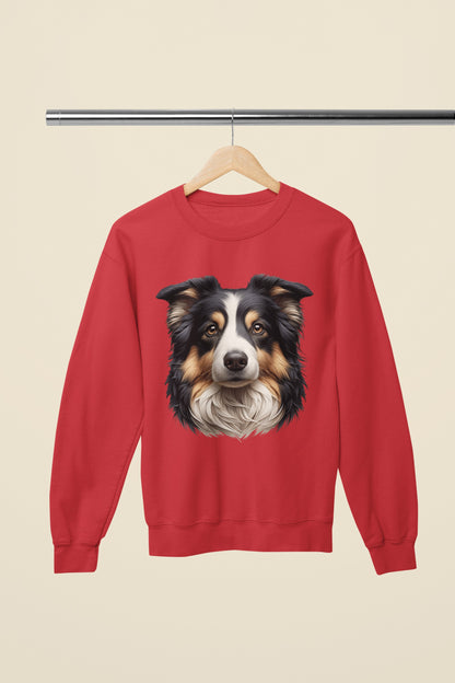 Australian Shepherd Black Tri Realistic Design Crewneck Sweatshirt