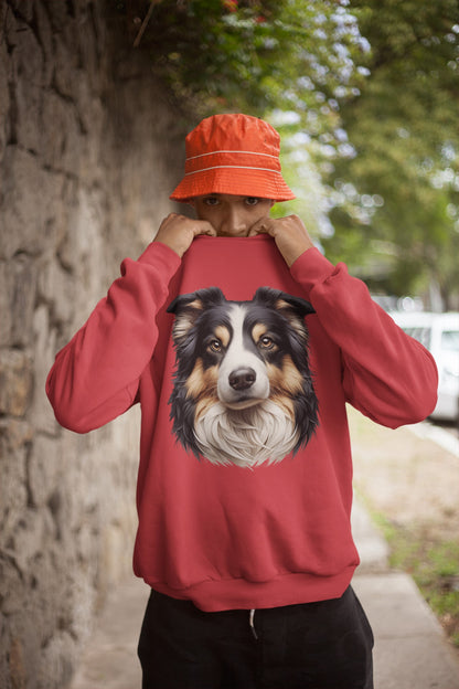 Australian Shepherd Black Tri Realistic Design Crewneck Sweatshirt
