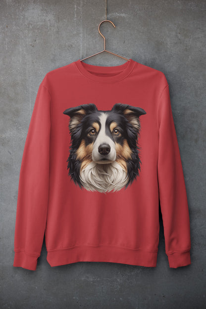 Australian Shepherd Black Tri Realistic Design Crewneck Sweatshirt