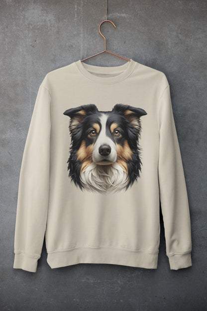 Australian Shepherd Black Tri Realistic Design Crewneck Sweatshirt