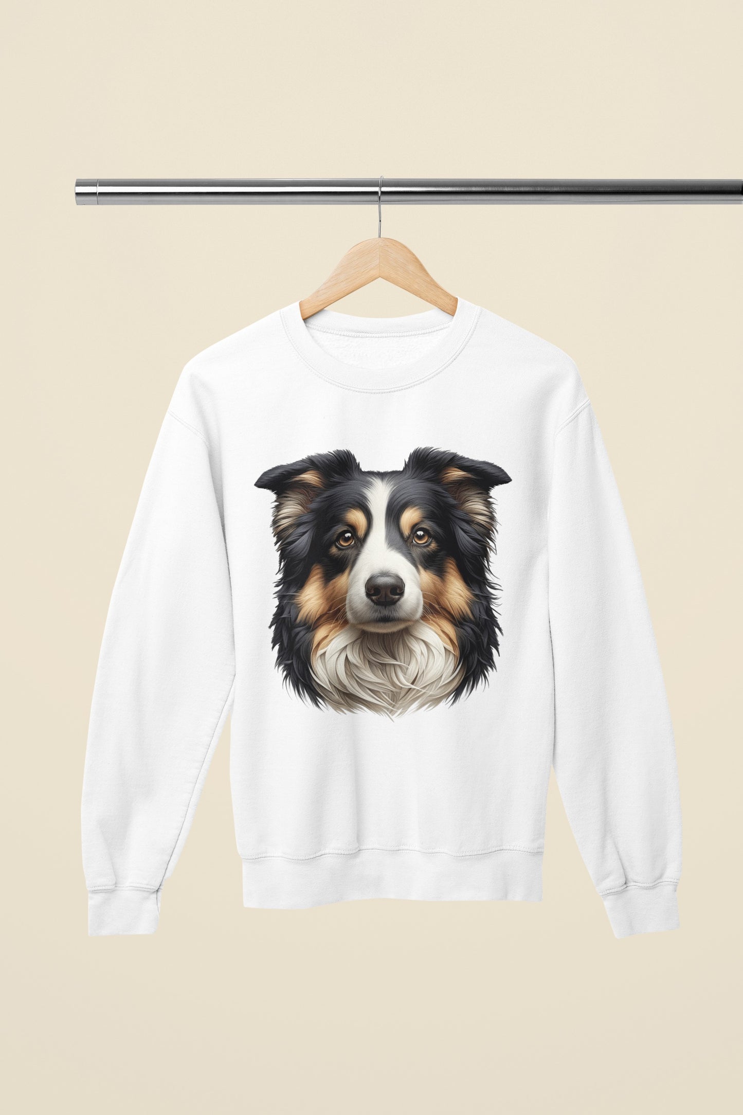 Australian Shepherd Black Tri Realistic Design Crewneck Sweatshirt