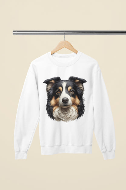Australian Shepherd Black Tri Realistic Design Crewneck Sweatshirt