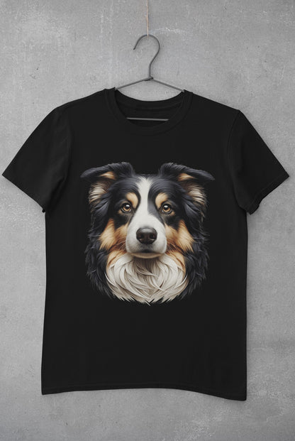 Australian Shepherd Black Tri Realistic Graphic Tee