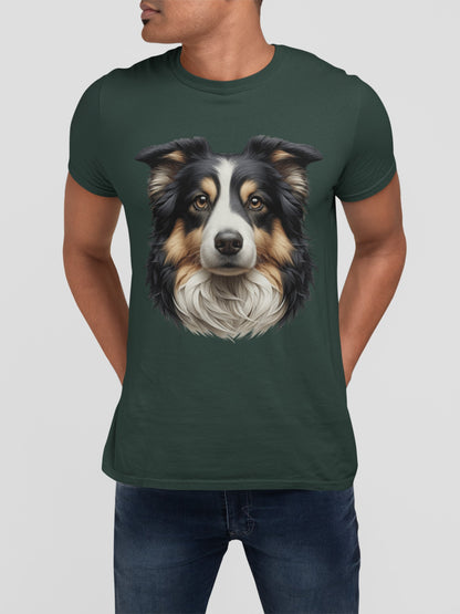 Australian Shepherd Black Tri Realistic Graphic Tee