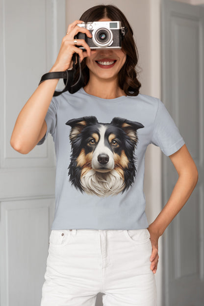 Australian Shepherd Black Tri Realistic Graphic Tee