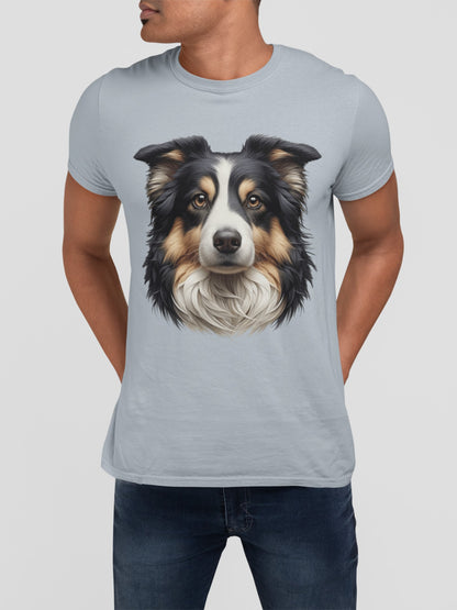 Australian Shepherd Black Tri Realistic Graphic Tee