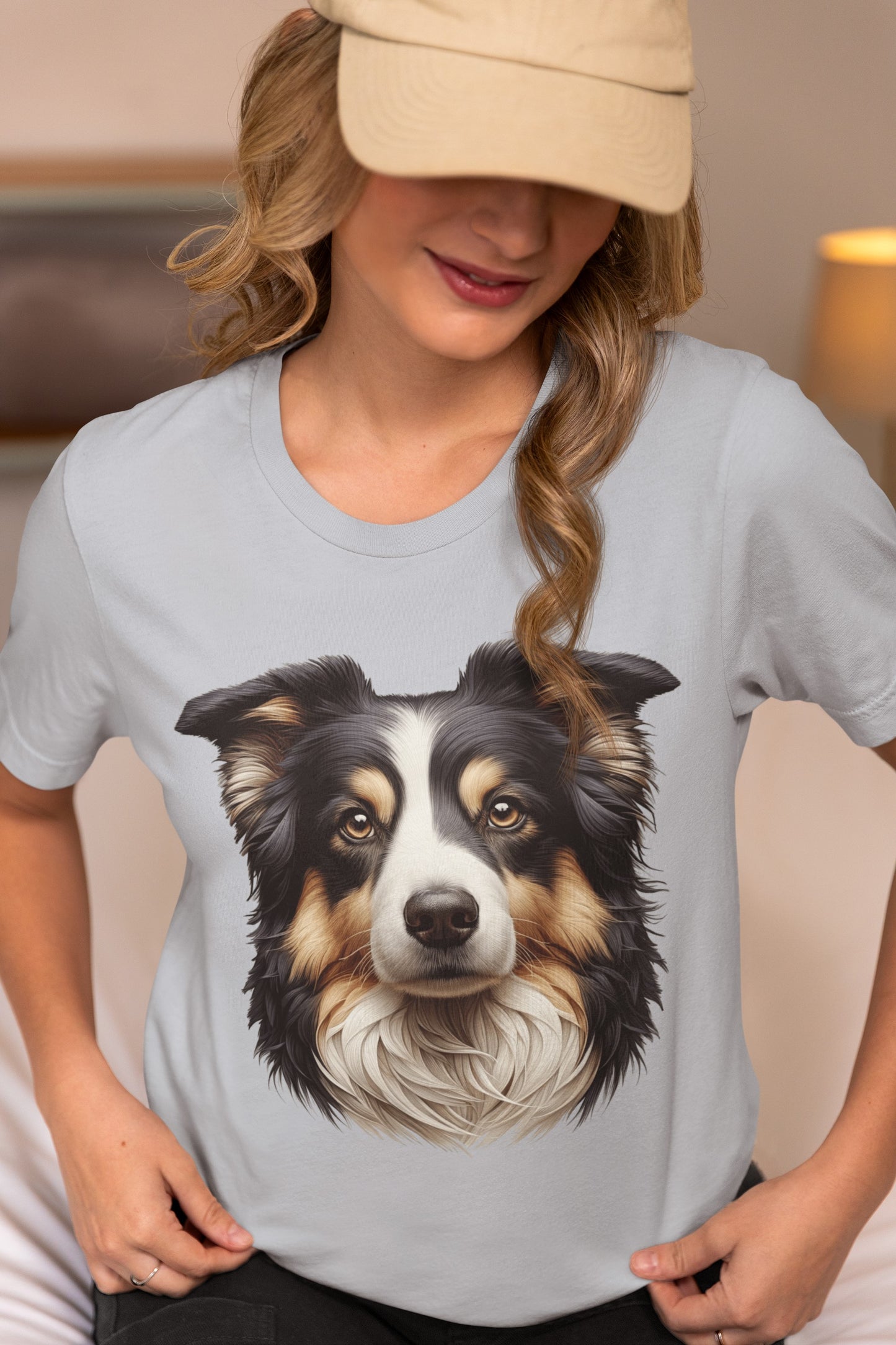 Australian Shepherd Black Tri Realistic Graphic Tee