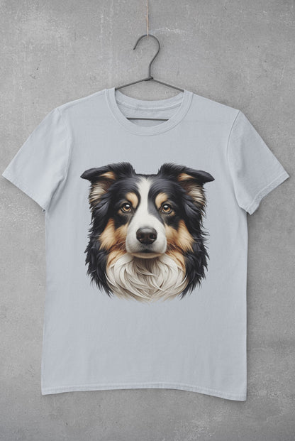 Australian Shepherd Black Tri Realistic Graphic Tee