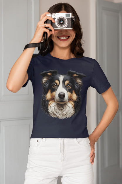 Australian Shepherd Black Tri Realistic Graphic Tee