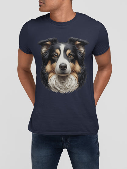 Australian Shepherd Black Tri Realistic Graphic Tee