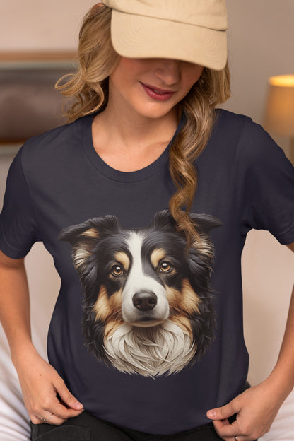 Australian Shepherd Black Tri Realistic Graphic Tee