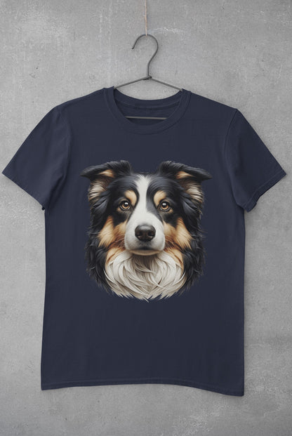 Australian Shepherd Black Tri Realistic Graphic Tee