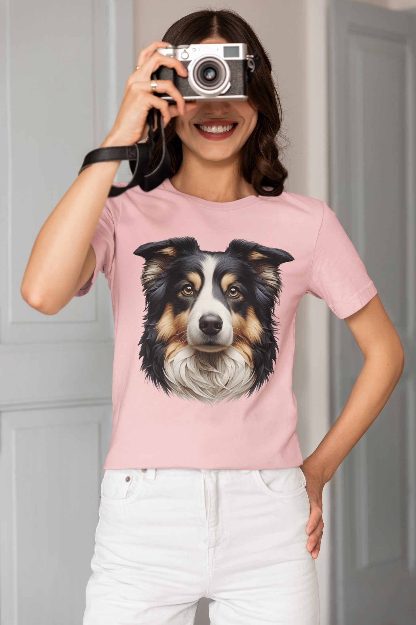 Australian Shepherd Black Tri Realistic Graphic Tee