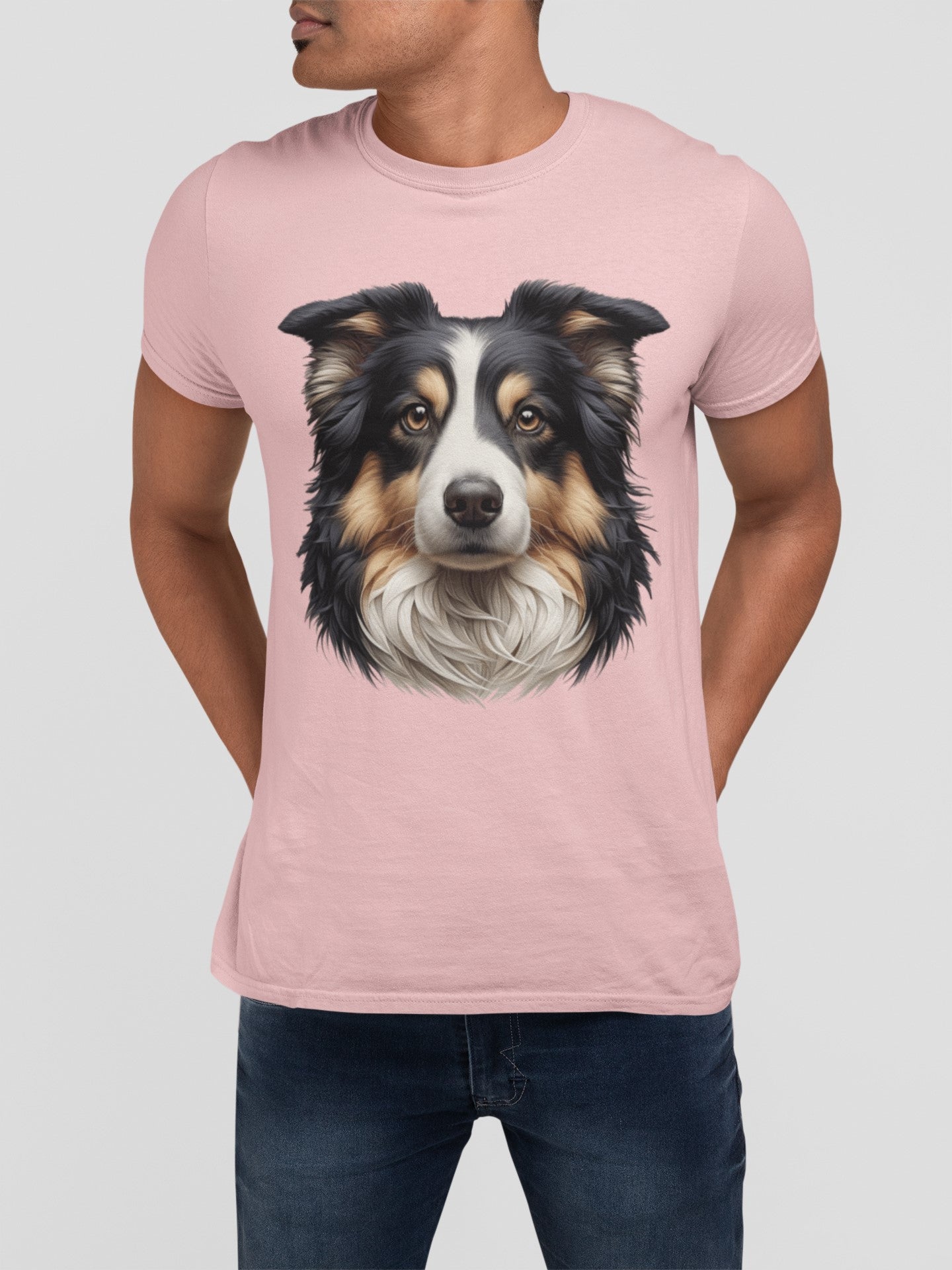 Australian Shepherd Black Tri Realistic Graphic Tee