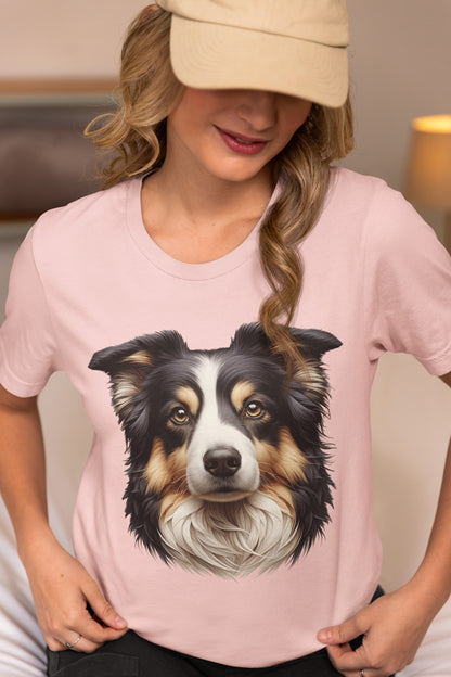 Australian Shepherd Black Tri Realistic Graphic Tee
