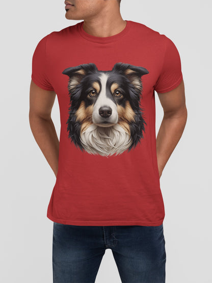 Australian Shepherd Black Tri Realistic Graphic Tee