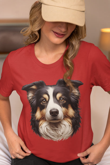 Australian Shepherd Black Tri Realistic Graphic Tee