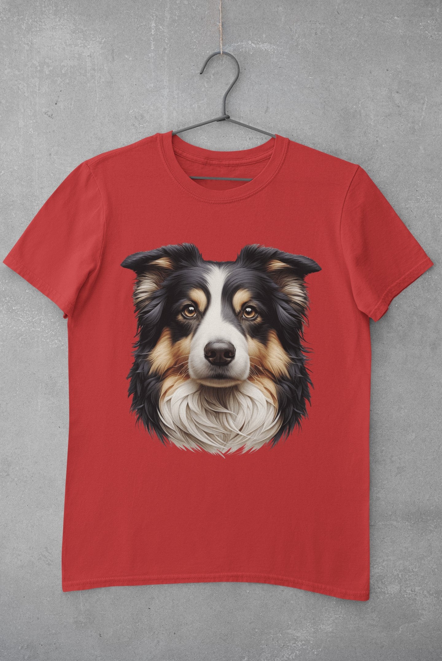 Australian Shepherd Black Tri Realistic Graphic Tee