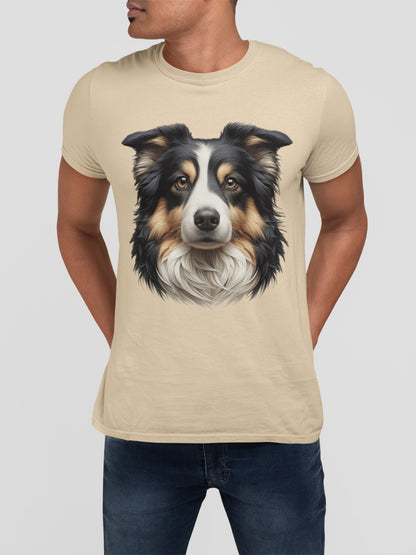 Australian Shepherd Black Tri Realistic Graphic Tee
