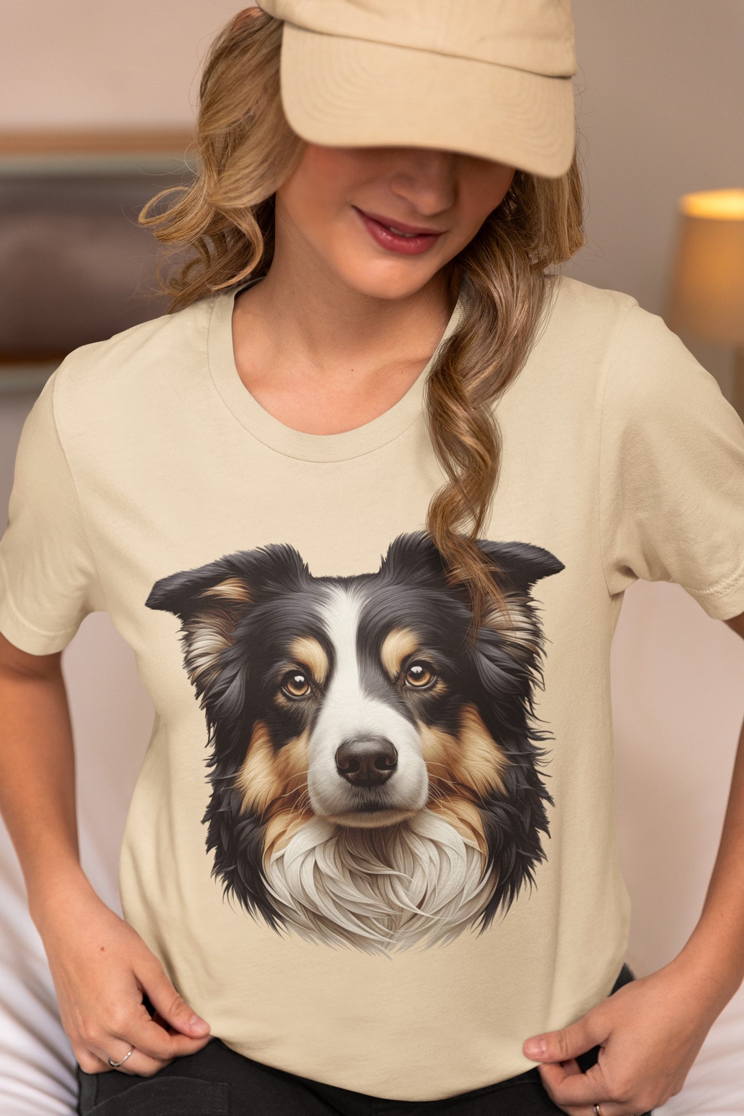 Australian Shepherd Black Tri Realistic Graphic Tee