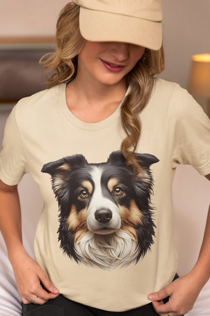 Australian Shepherd Black Tri Realistic Graphic Tee