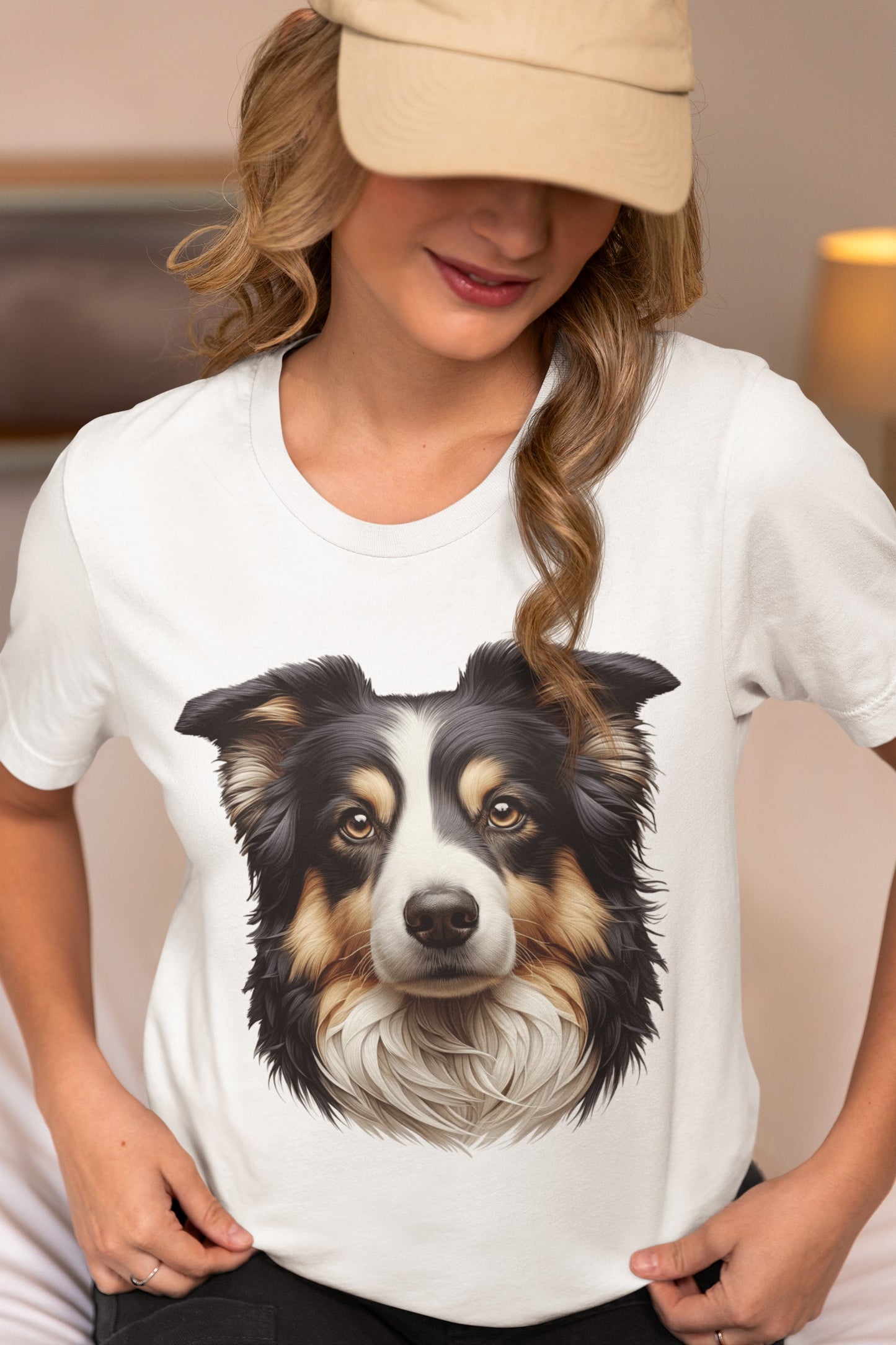 Australian Shepherd Black Tri Realistic Graphic Tee